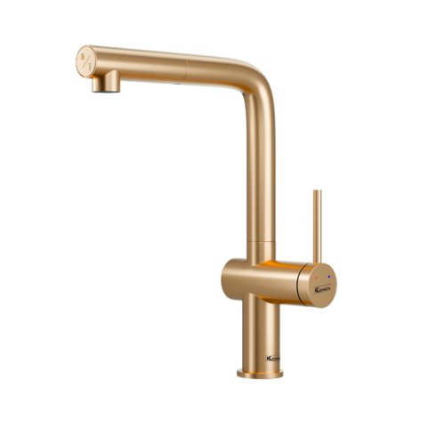 Vòi rửa chén dây rút Konox Stream Smart Champagne